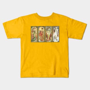 Art Nouveau 4 Seasons Art Kids T-Shirt